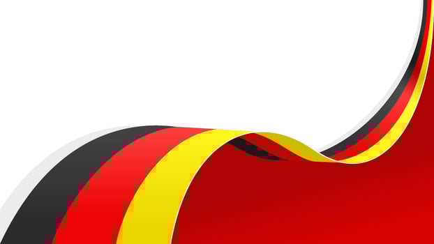 waving germany flag ribbon background with copy space for text. germany national day vector