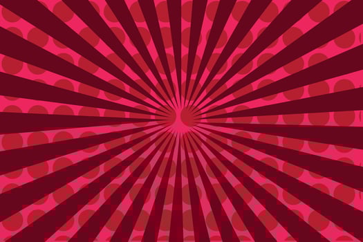 Red rays background with abstract grunge texture, vector