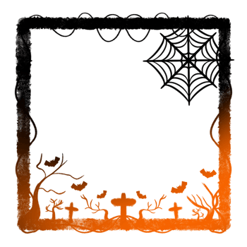 Bottoms Light Frame Surrounded vine Center Tree cross Spider web Six Bats png