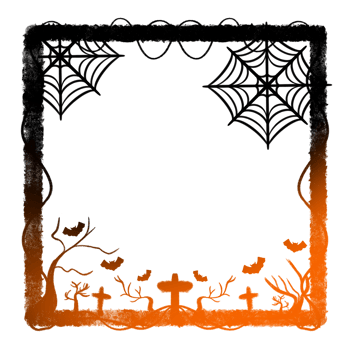 Bottoms Light Frame Surrounded vine Center Tree cross Two Spider web Six Bats png