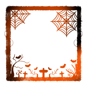 Light Frame Side Vine Center Tree cross Two Spider web Six Bats png
