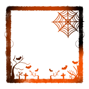 Light Frame Side Vine Tree cross Spider web Six Bats png