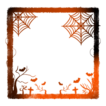 Light Frame Side Vine Tree cross Two Spider web Six Bats png