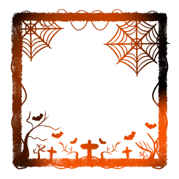 Light Frame Surrounded vine Center Tree cross Two Spider web Six Bats png