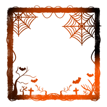 Light Frame Surrounded vine Tree cross Two Spider web Four Bats png