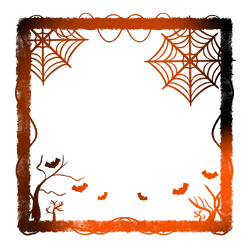 Light Frame Surrounded vine Tree Two Spider web Six Bats png
