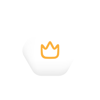 A white hexagon with a crown icon on it png