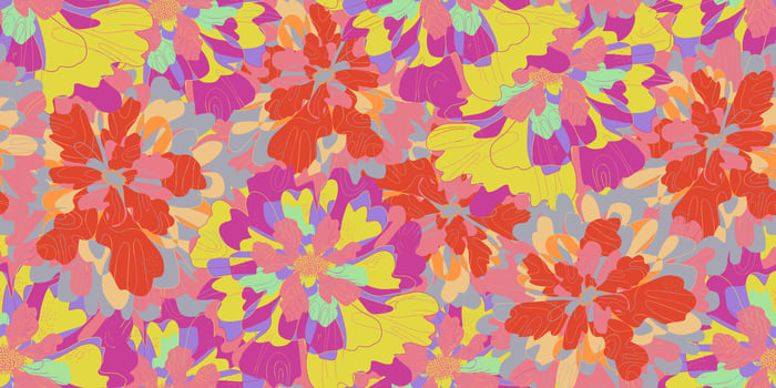 a colorful abstract pattern with flowers vector