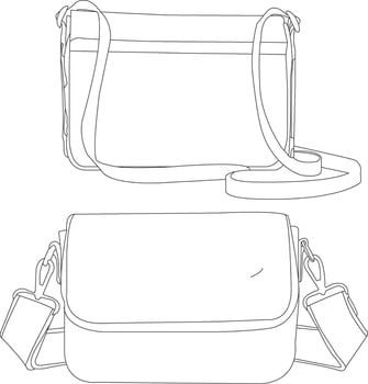 slingbag Isolated fashion, slingbag Icon School, sling bag flat illustration set, fashion sling bag collection vector
