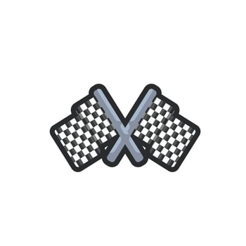 double race flat in outline flat design. vector
