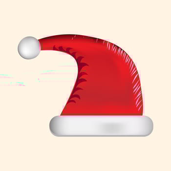 christmas santa hat red and white vector