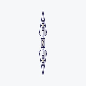 illustration of ninja weapon kunai knife, isolated on white background. vector