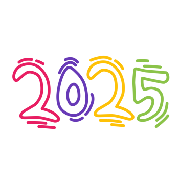 2025 new year doodle outline png