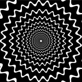 Psychedelic hypnotic black and white background vector