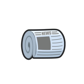 news paper in outline flat design. vector