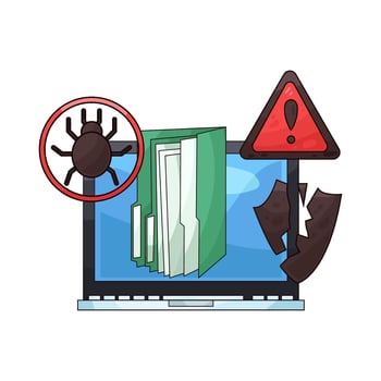 illustration of Folder Virus Threat vector