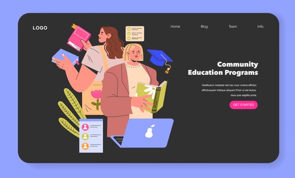 Knowledge For All. Flat Illustration vector
