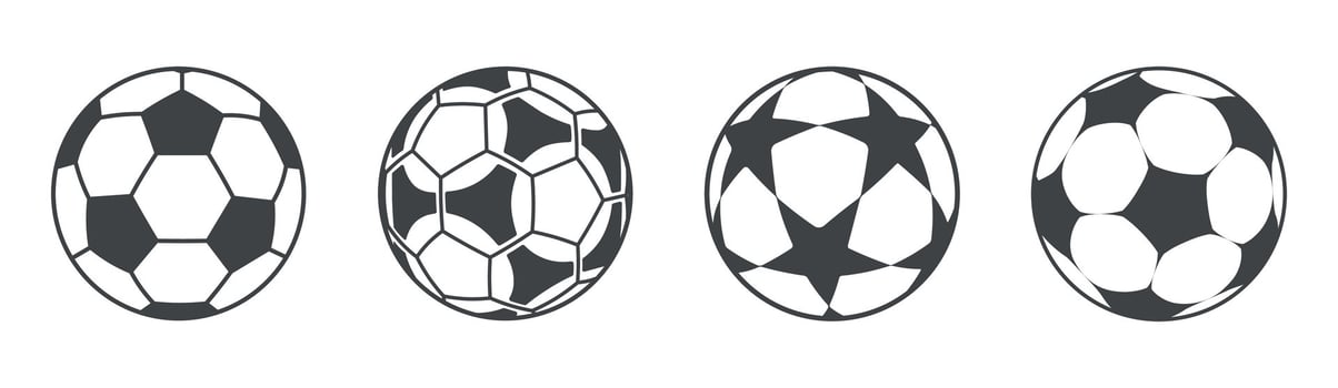 Football or soccer ball flat simple black style vector