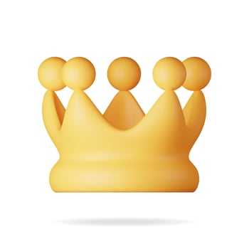 3D Gold Crown Icon vector