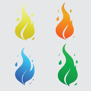set of fire ember clipart vector