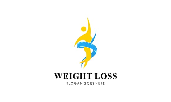 Weight Loss Logo Design. Concept for a Gym, Nutrition, Exercise, Health, and Fat Loss Logo vector