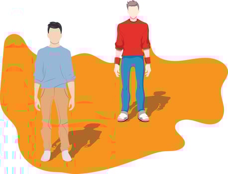Two persons illustration vector