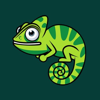 Cute chameleon Cartoon Illustration. vector