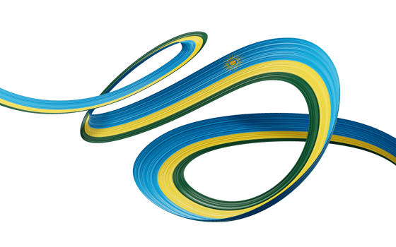 3d Flag Of Rwanda 3d Wavy Shiny Rwanda Ribbon 3d illustration png