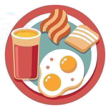 Breakfast food illustration vector