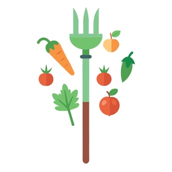 Stake with vegetables vector