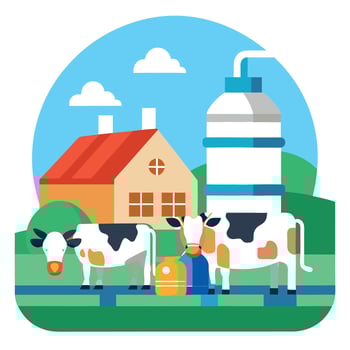 Butter dairy farm milking vector