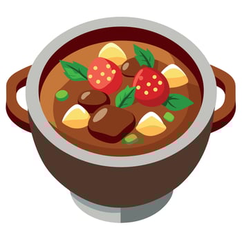 Beef Bourguignon Meat Stew vector