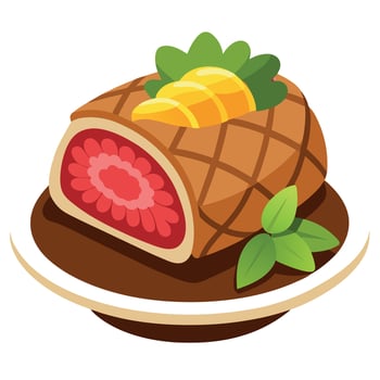 Delicious Beef Wellington vector