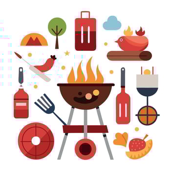 Meat on the barbecue party vector