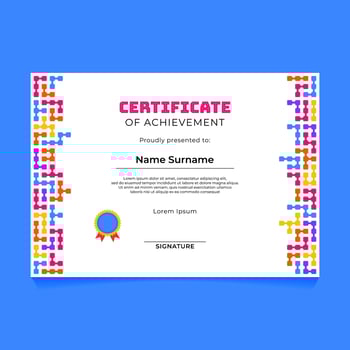 Abstract Geometric Certificate Design with Connected Rounded Square Pattern on The Side vector