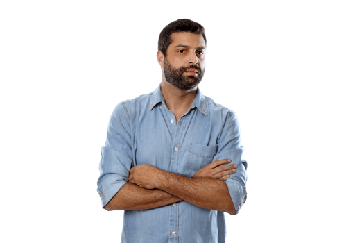 young brazilian model posing in casual clothes on neutral background png