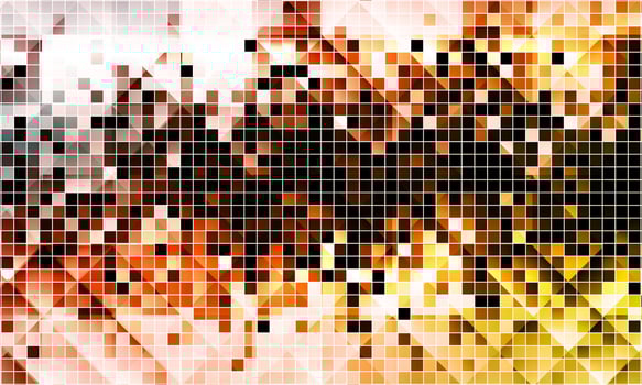 Digital Pixel Explosion. horizontal hole dark mosaic. copy space area. vector