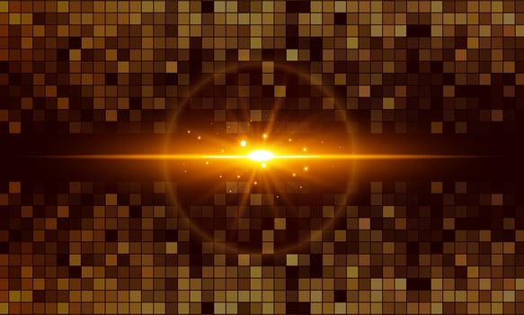 Light abstract technology dark pixel background. mosaic orange squares. vector