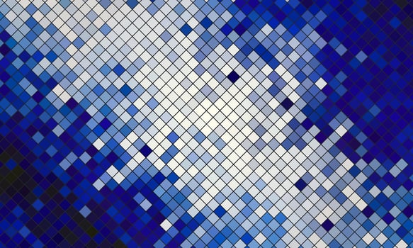 Digital pixel explosion square pattern bright blue. vector