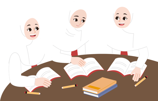 girl student study group png