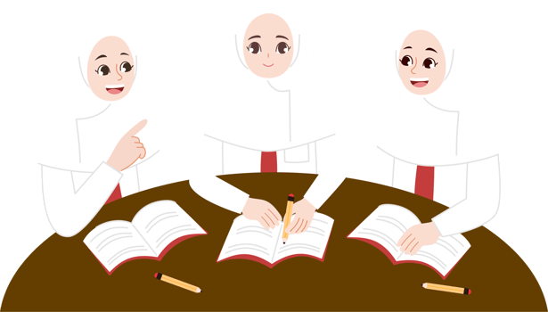 muslim girl student study group png