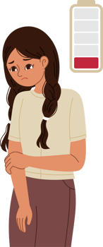 cute woman with low energy png