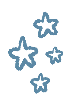 four blue stars doodle scribble decoration png