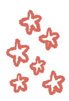 red stars doodle scribble decoration png