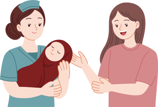 midwife give baby to the mother png
