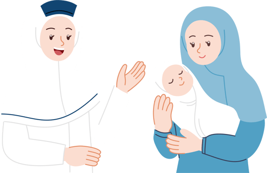 midwife explaining something to new mother png