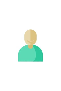 A person with a green shirt and a bald head vector