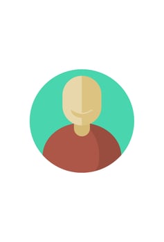 A man with a round face and a round head vector