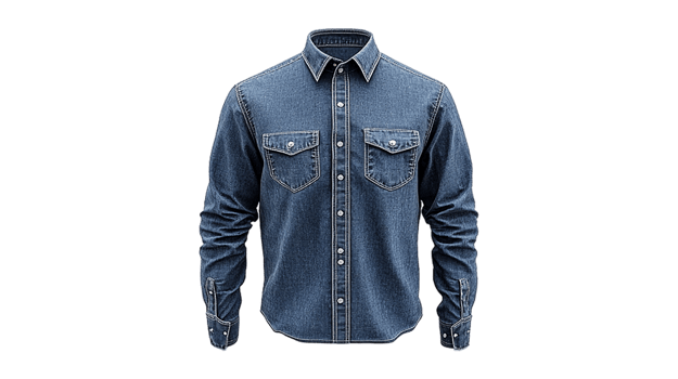 a denim shirt on a transparent background png