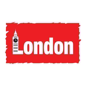 London logo design with clock tower, London Big Ben icon vector